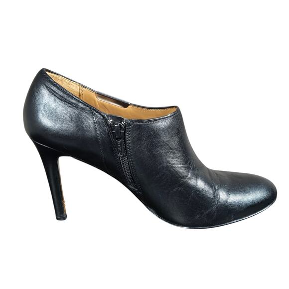 Coach Seneca Shoes Womens Size 6.5 Black Leather Booties Heels Zip Dressy - Picture 2 of 14